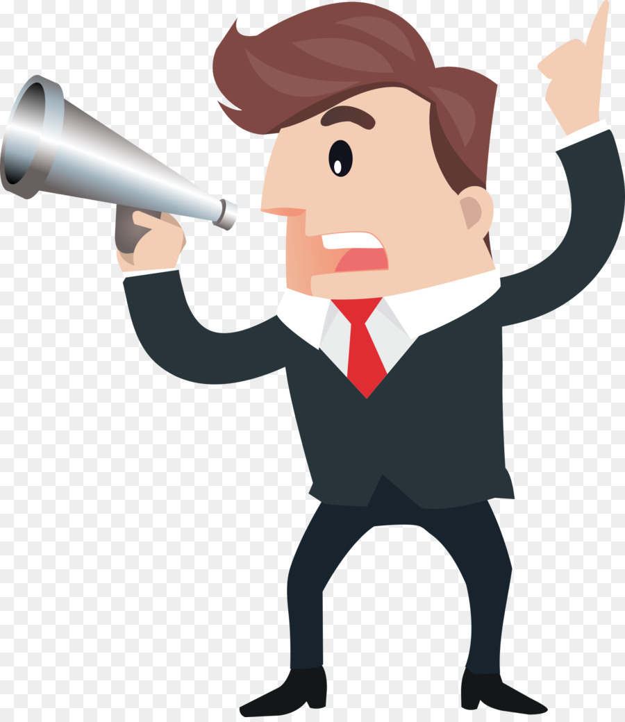 Cartoon Microphone - Business man with a horn speech png download - 1590*1825 - Free Transparent  Cartoon png Download.
