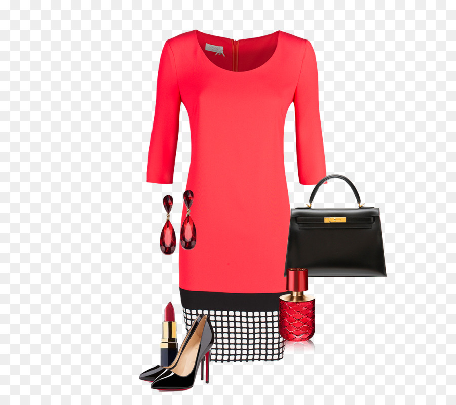 Dress Red Clothing Fashion Sleeve - Pink Coral Clothes png download - 800*800 - Free Transparent Dress png Download.