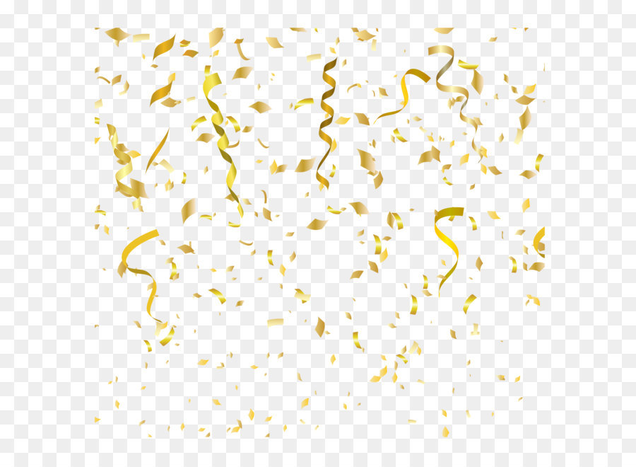 Birthday cake Wedding invitation Party Birthday customs and celebrations - Gold spiral ribbon floating material png download - 3000*3000 - Free Transparent Confetti png Download.