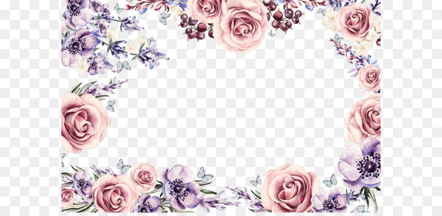 Flower Picture frame Download - Colorful floral border png download - 3600*2400 - Free Transparent Flower png Download.