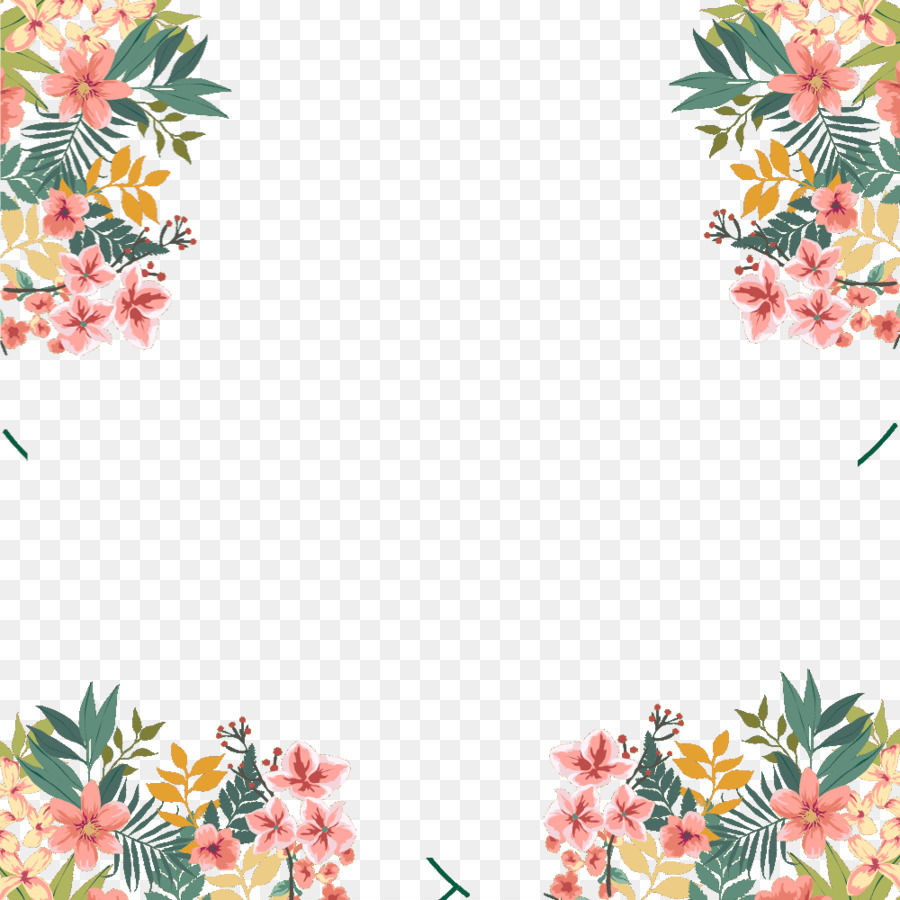 WaterColor, Florida Flower Watercolor painting - Watercolor Floral Border Decoration png download - 1000*1000 - Free Transparent Watercolor Florida png Download.