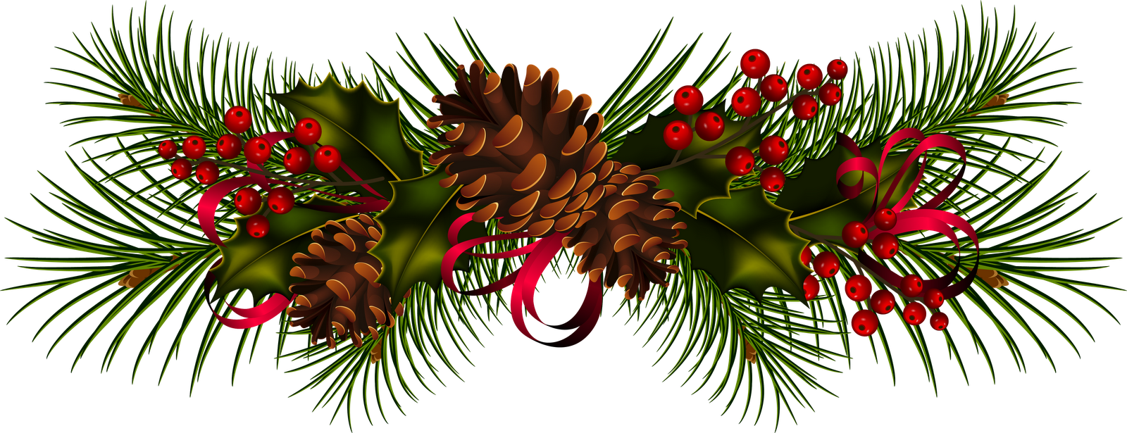 Garland Christmas Wreath Clip art - garland png download - 1600*615 ...