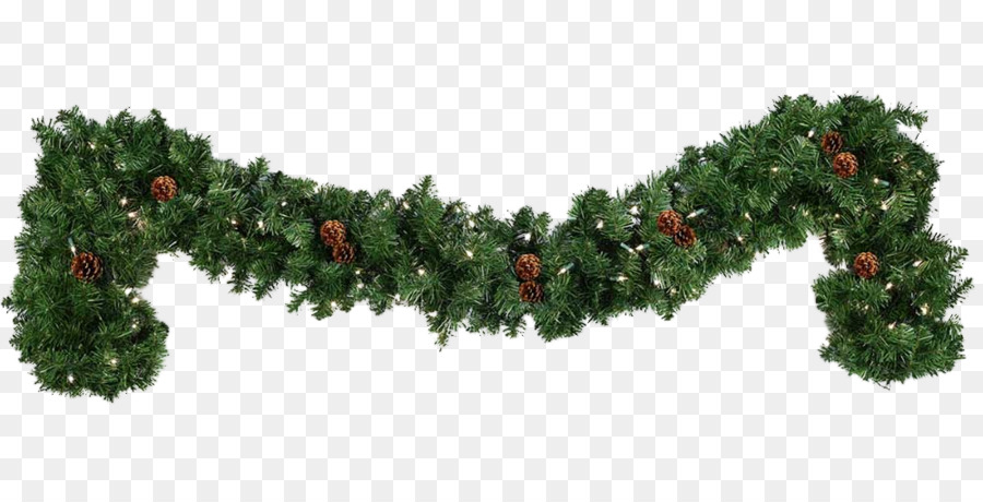 Garland Christmas Wreath Clip art - Green pine leaf door decoration png download - 1000*500 - Free Transparent Garland png Download.