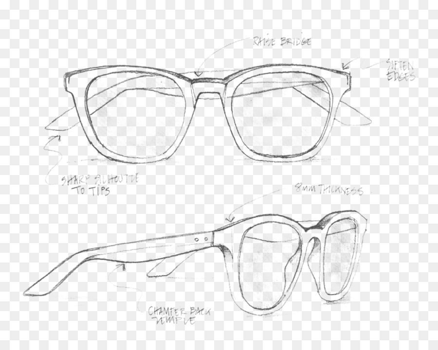 Sunglasses Drawing Eyewear Sketch - glasses png download - 1000*781 - Free Transparent Glasses png Download.