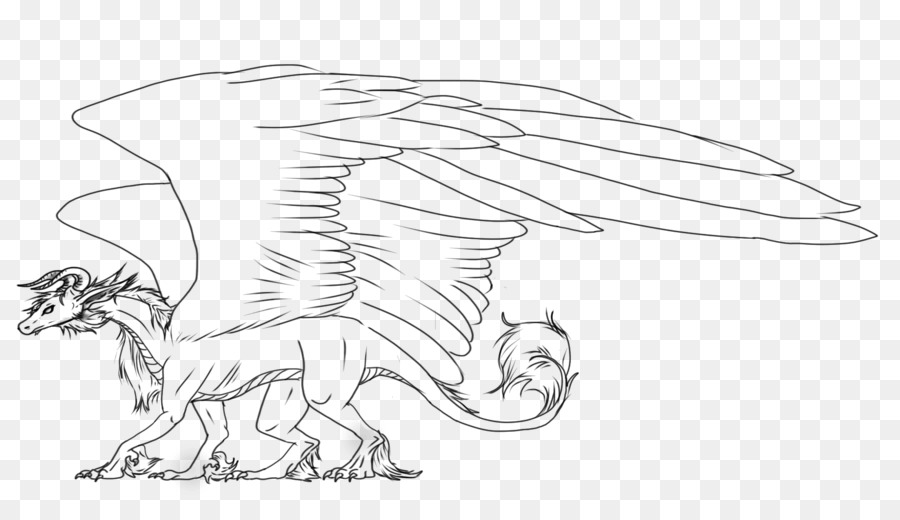 Line art Drawing Dragon Sketch - dragon png download - 1783*1000 - Free Transparent Line Art png Download.