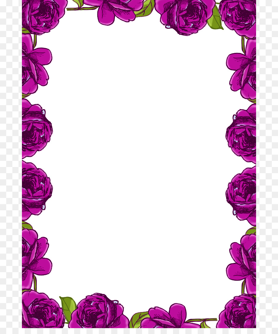 Border Flowers Rose Clip art - Rose Page Border png download - 758*1061 - Free Transparent Border Flowers png Download.