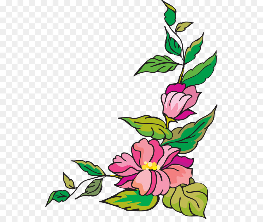 Flower Border Clip art - Flower Page Borders png download - 589*750 - Free Transparent Flower png Download.