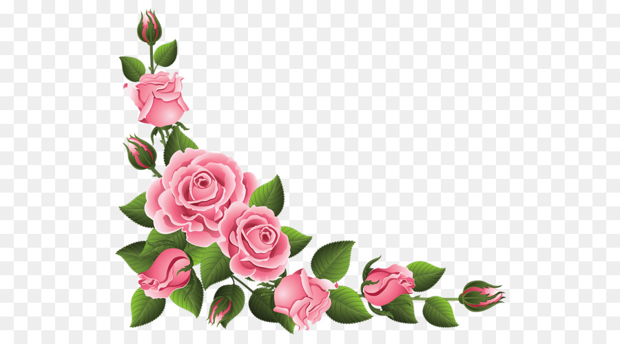 Rose Pink Clip art - Pink rose border png download - 600*495 - Free Transparent Rose png Download.
