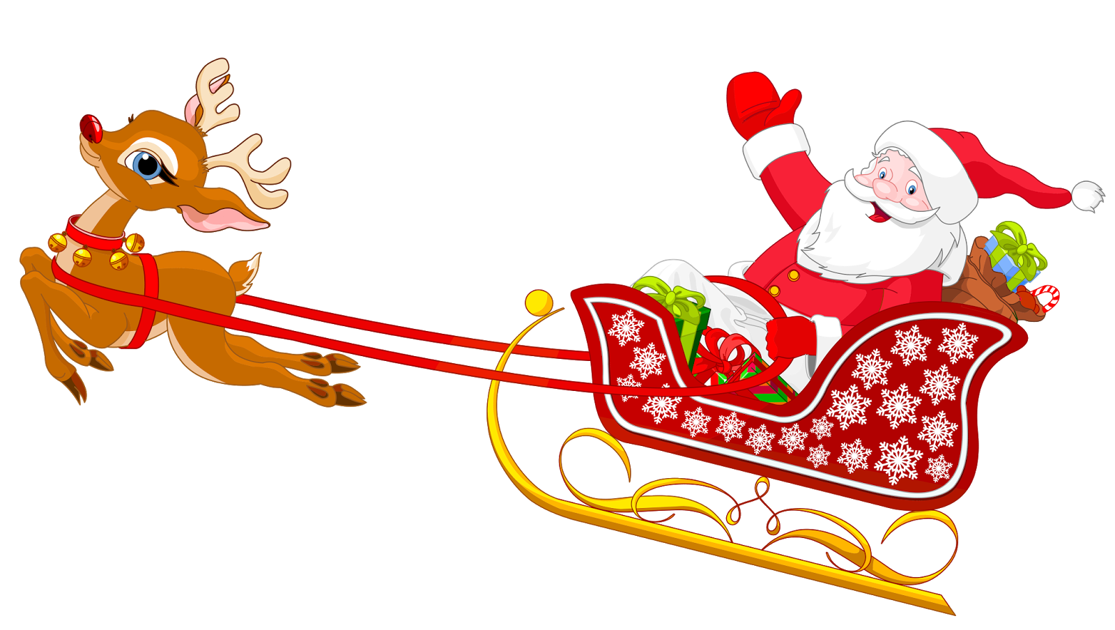 Santa Claus Sled Clip art - santa sleigh png download - 1600*904 - Free ...