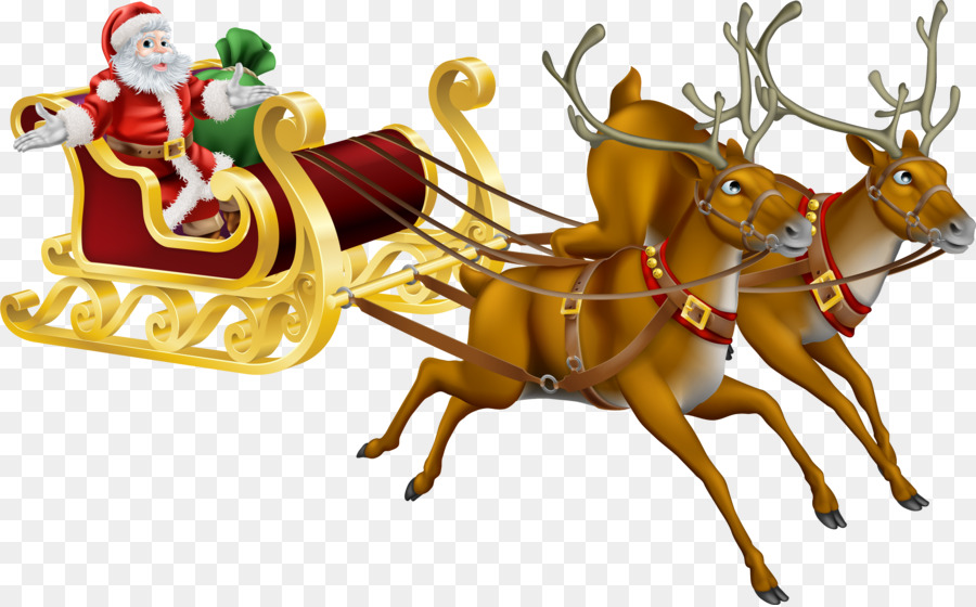 Rudolph Santa Claus Reindeer Christmas - santa sleigh png download - 3346*2074 - Free Transparent Rudolph png Download.