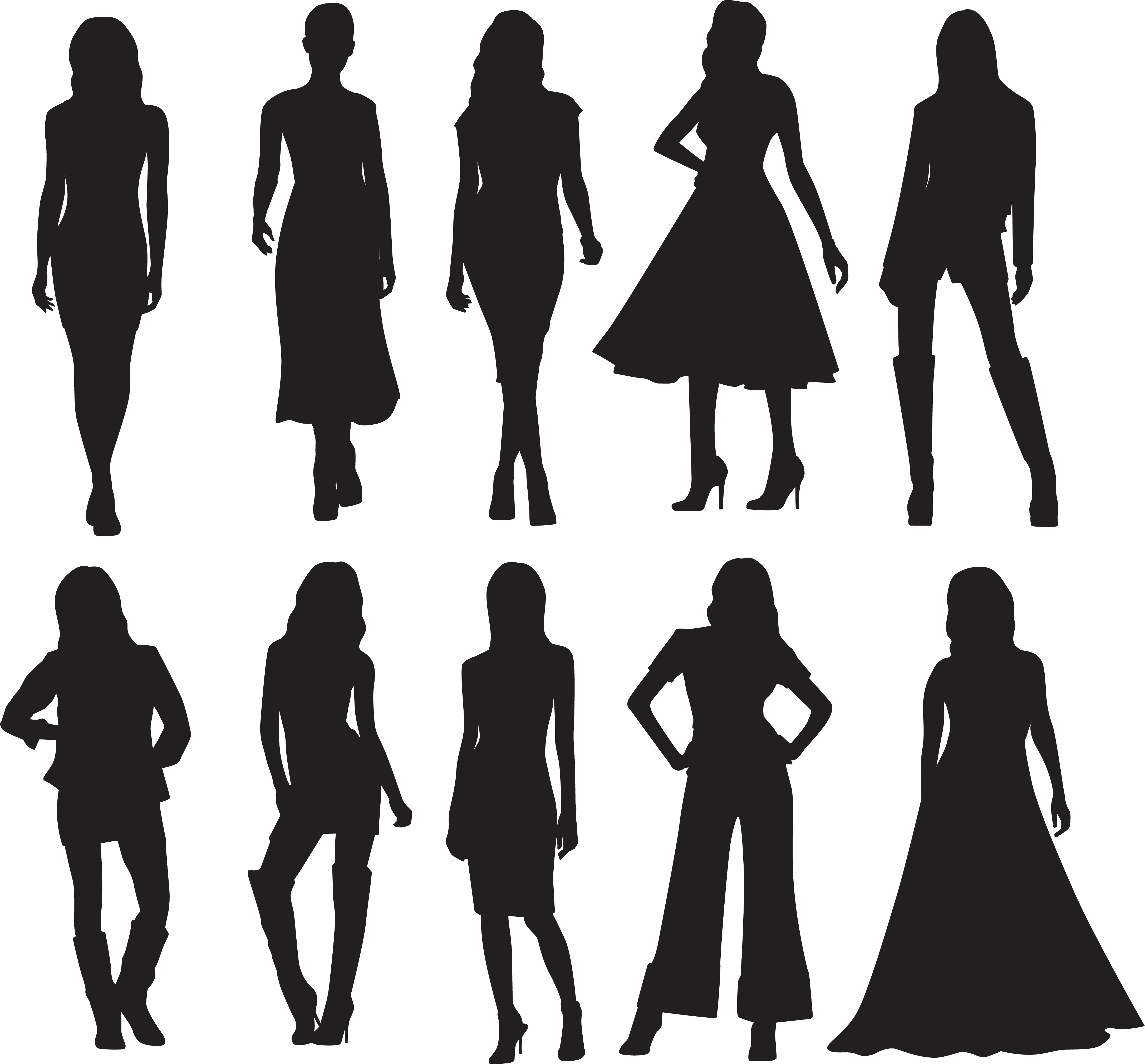 Silhouette Model Fashion - Fashion silhouette png download - 4347*4039 ...