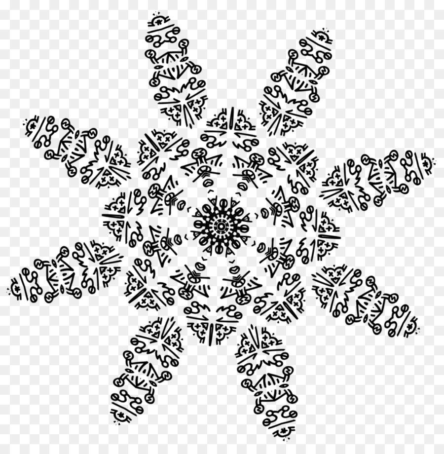 Drawing Black and white Art Snowflake - Snowflake png download - 1024*1032 - Free Transparent Drawing png Download.