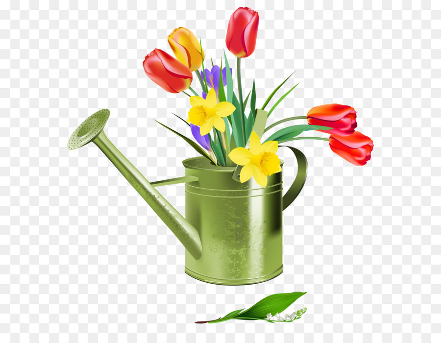 Flower Spring Clip art - Green Watering Can with Spring Flowers PNG Clipart png download - 3961*4167 - Free Transparent Flower png Download.