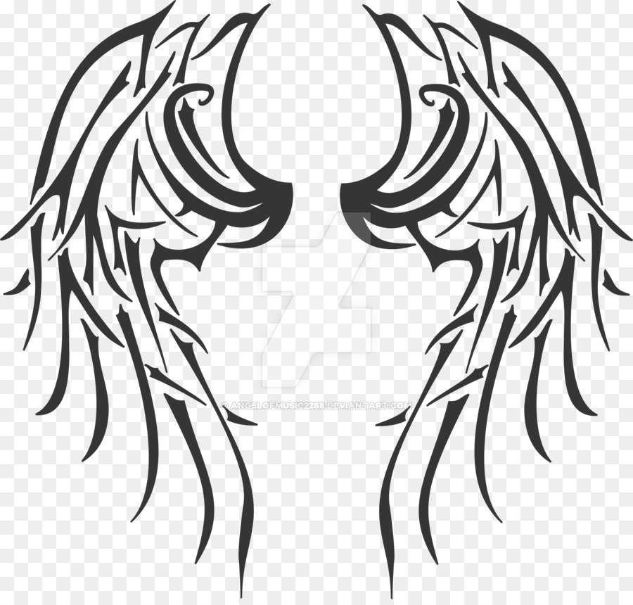 Scleral tattooing Angel Drawing - tribal png download - 900*852 - Free Transparent Tattoo png Download.