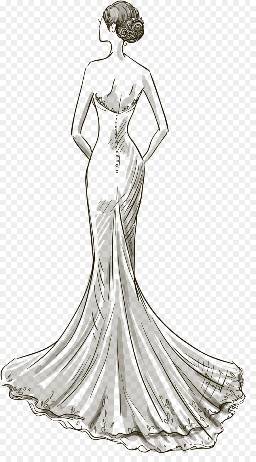 Wedding dress Drawing - dress png download - 1041*1854 - Free Transparent Wedding Dress png Download.