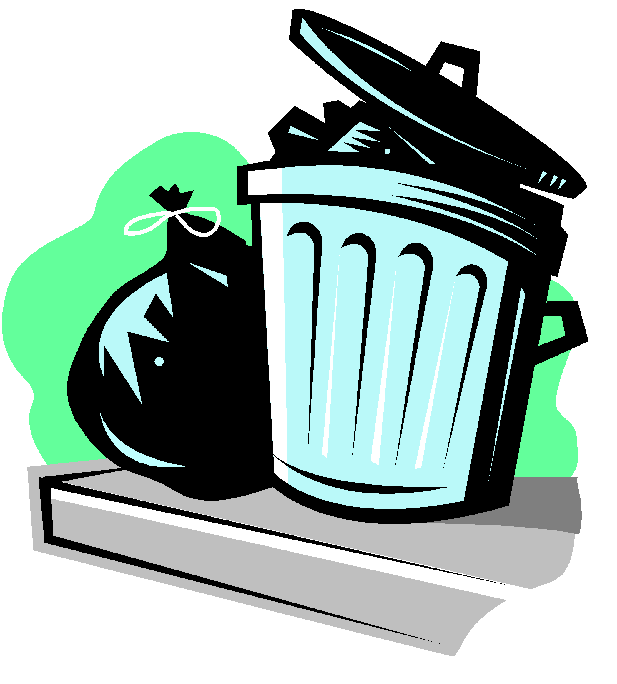 Waste Container Bin Bag Clip Art Trash Border Cliparts Png Download ...