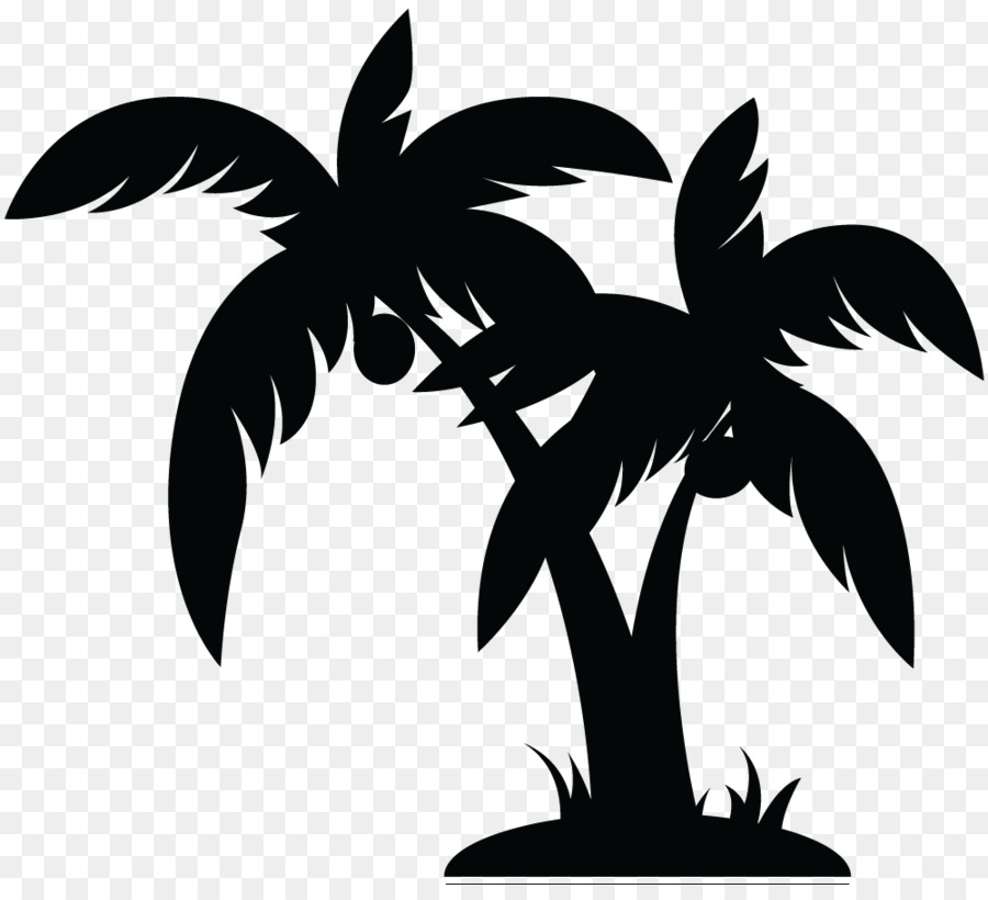 Arecaceae Black and white Tree Clip art - Tree Stencil Cliparts png download - 1000*896 - Free Transparent Arecaceae png Download.