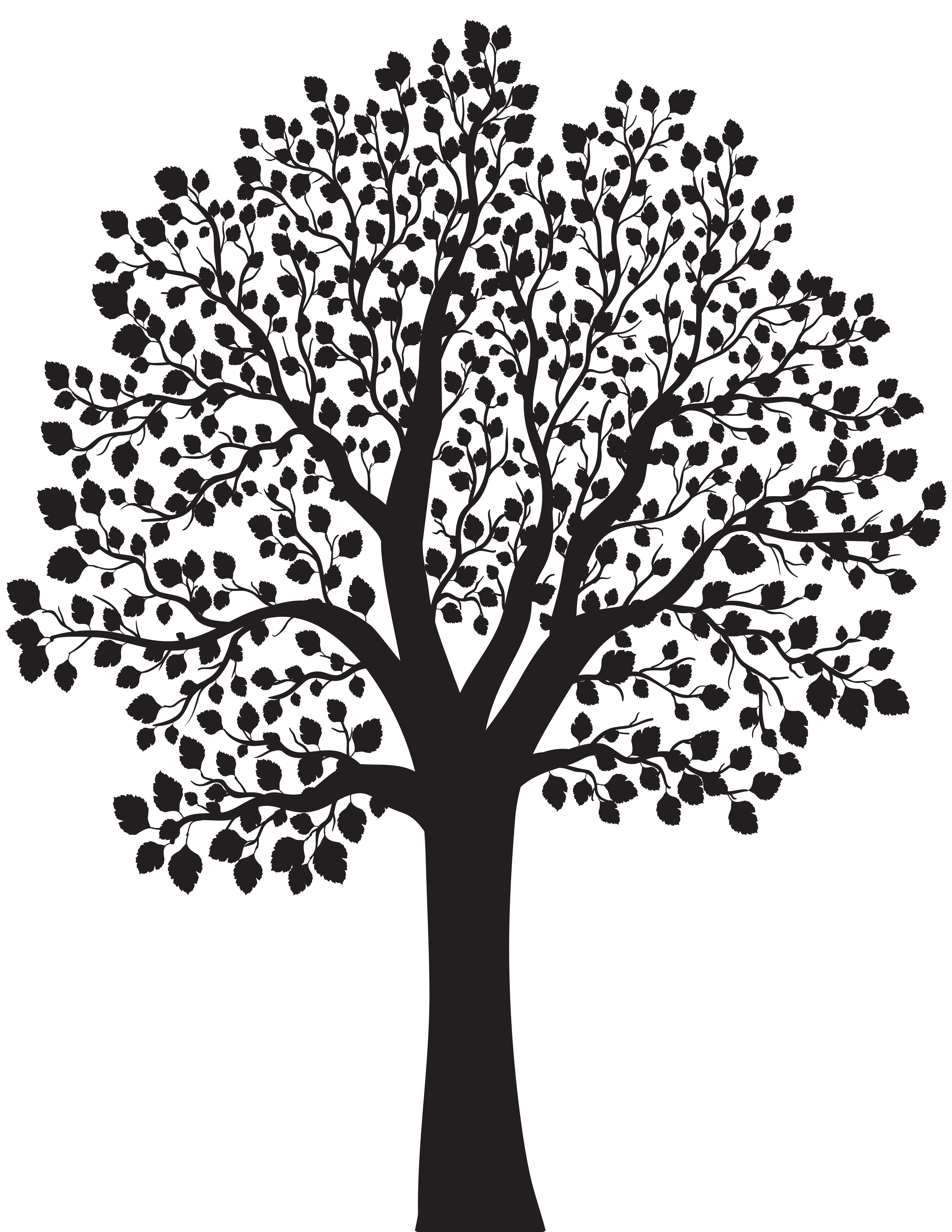 Tree Clipart Black And White Transparent Background : Clipart Tree ...