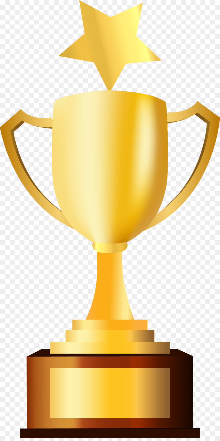 Trophy Prize Clip art - Golden five pointed star trophy png download - 1110*2207 - Free Transparent Trophy png Download.
