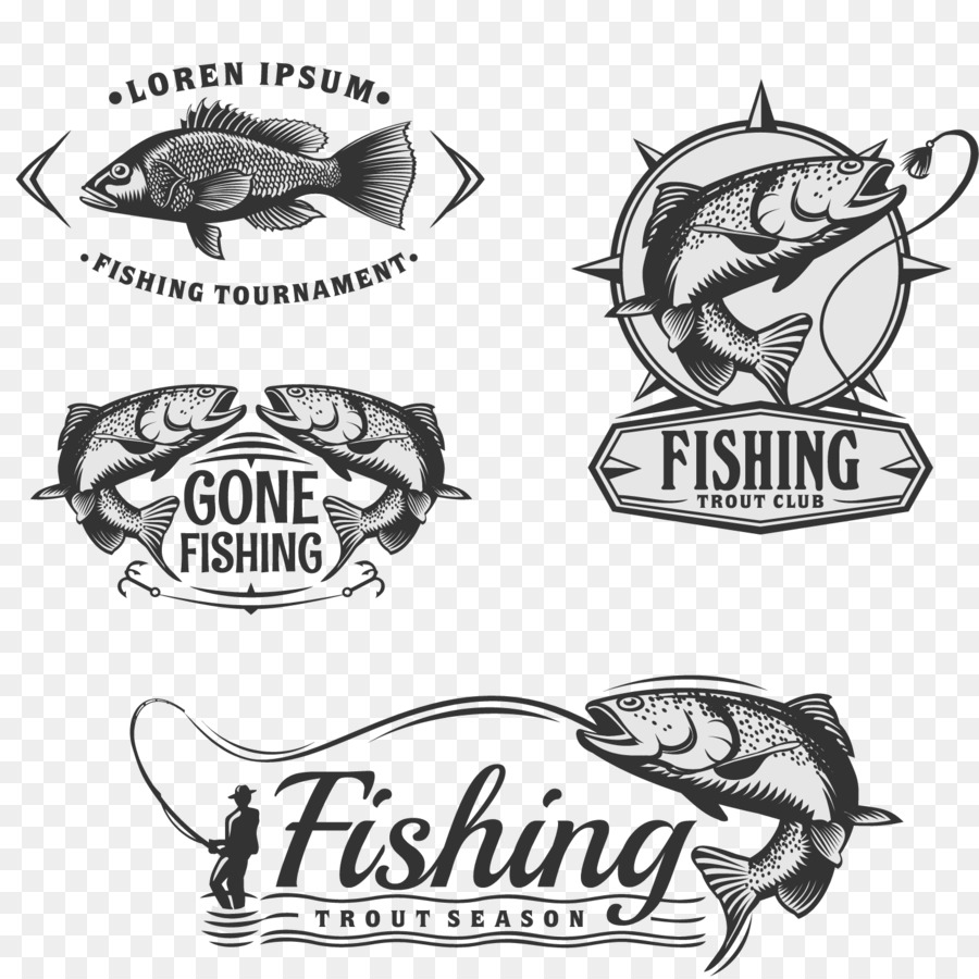Fly fishing Angling Scalable Vector Graphics - Black fishing label vector png download - 1500*1500 - Free Transparent Fishing png Download.
