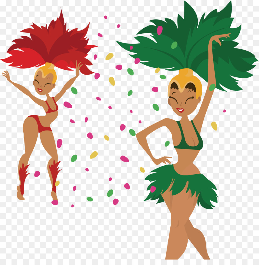 Performance Samba Dancer - Vector painted samba two women png download - 1654*1656 - Free Transparent Performance png Download.