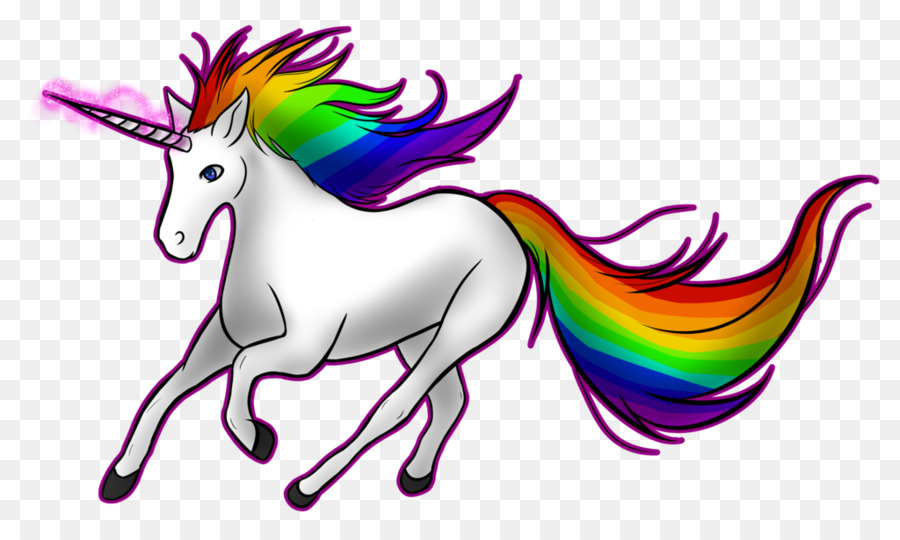 Unicorn horn Rainbow Clip art - Running the horse png download - 1024*609 - Free Transparent Unicorn png Download.