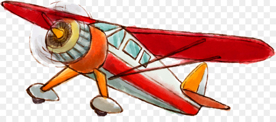 Airplane Light aircraft Euclidean vector - Hand-painted vintage aircraft png download - 2244*954 - Free Transparent Airplane png Download.
