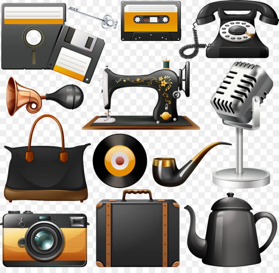 Royalty-free Stock photography Illustration - Vector vintage sewing machines and telephones png download - 907*868 - Free Transparent Royaltyfree png Download.