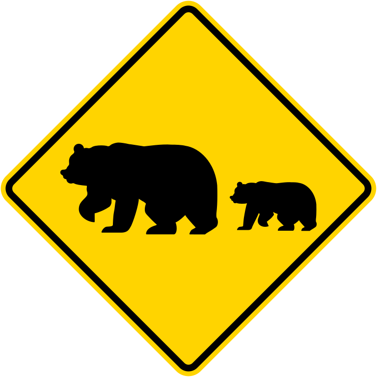 Beware of Bears! Traffic sign Warning sign - bear png download - 768* ...