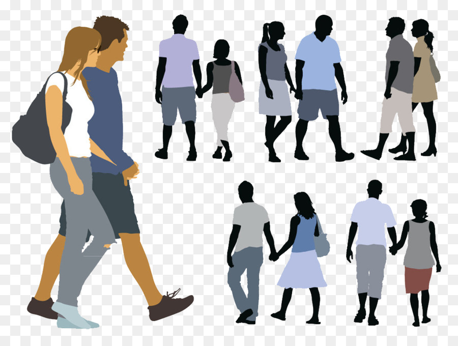 Silhouette Walking Illustration - Walking couple png download - 1024*768 - Free Transparent Silhouette png Download.
