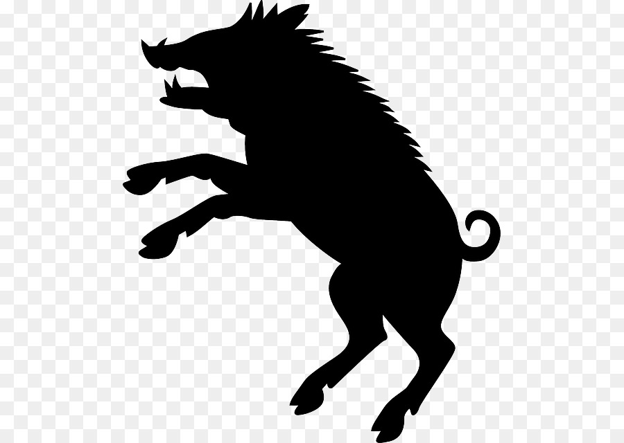 Cat Dog Black and white Silhouette - Boar PNG png download - 545*640 - Free Transparent Wild Boar png Download.