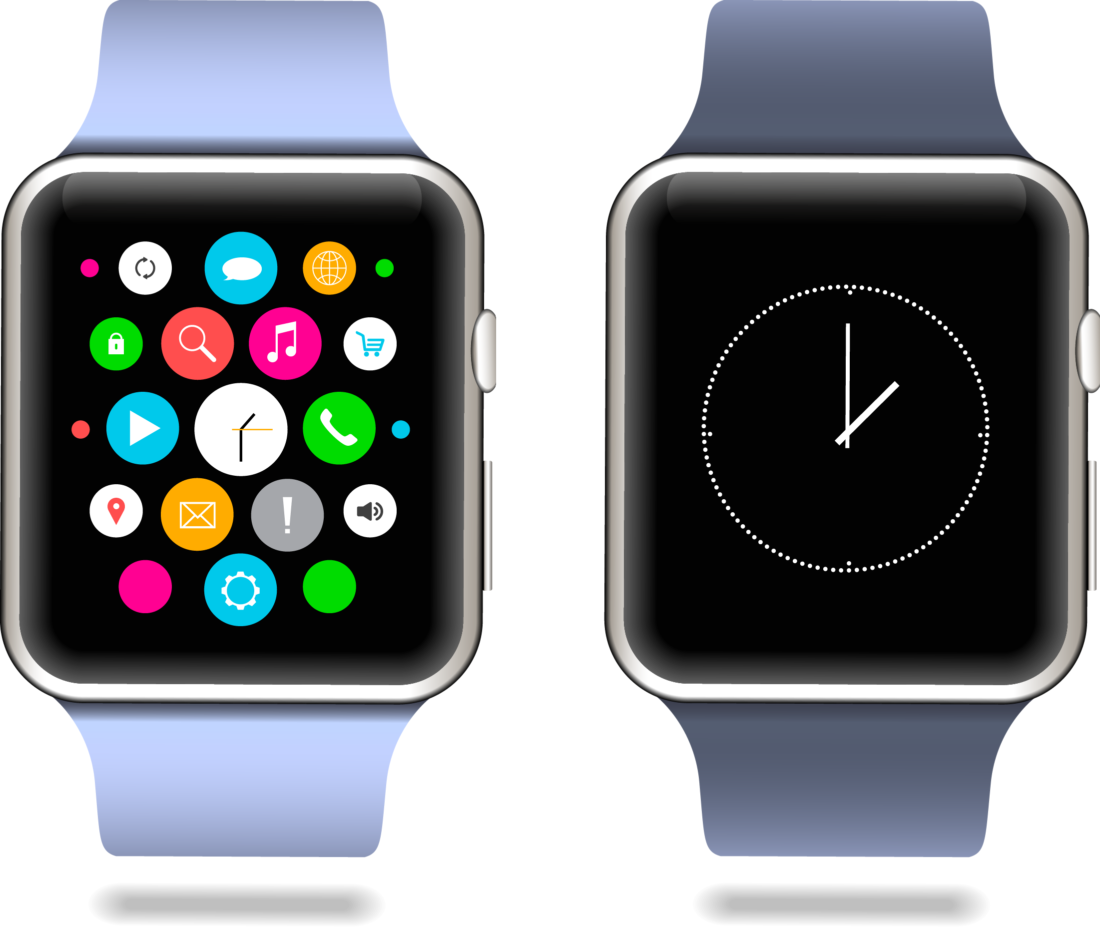 Apple Watch Smartwatch - Vector realistic smart watch png download ...