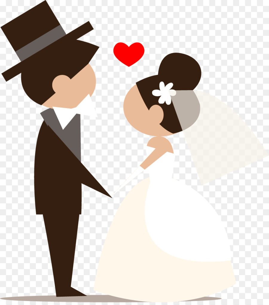Wedding invitation Bride Wedding reception Marriage - Cartoon bride and groom vector material png download - 1006*1130 - Free Transparent Wedding Invitation png Download.