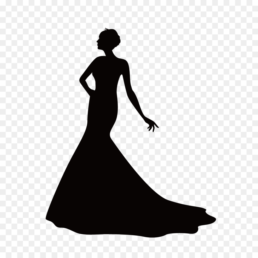 Silhouette Dress Illustration Vector graphics Wedding - Silhouette png download - 1299*1299 - Free Transparent  png Download.