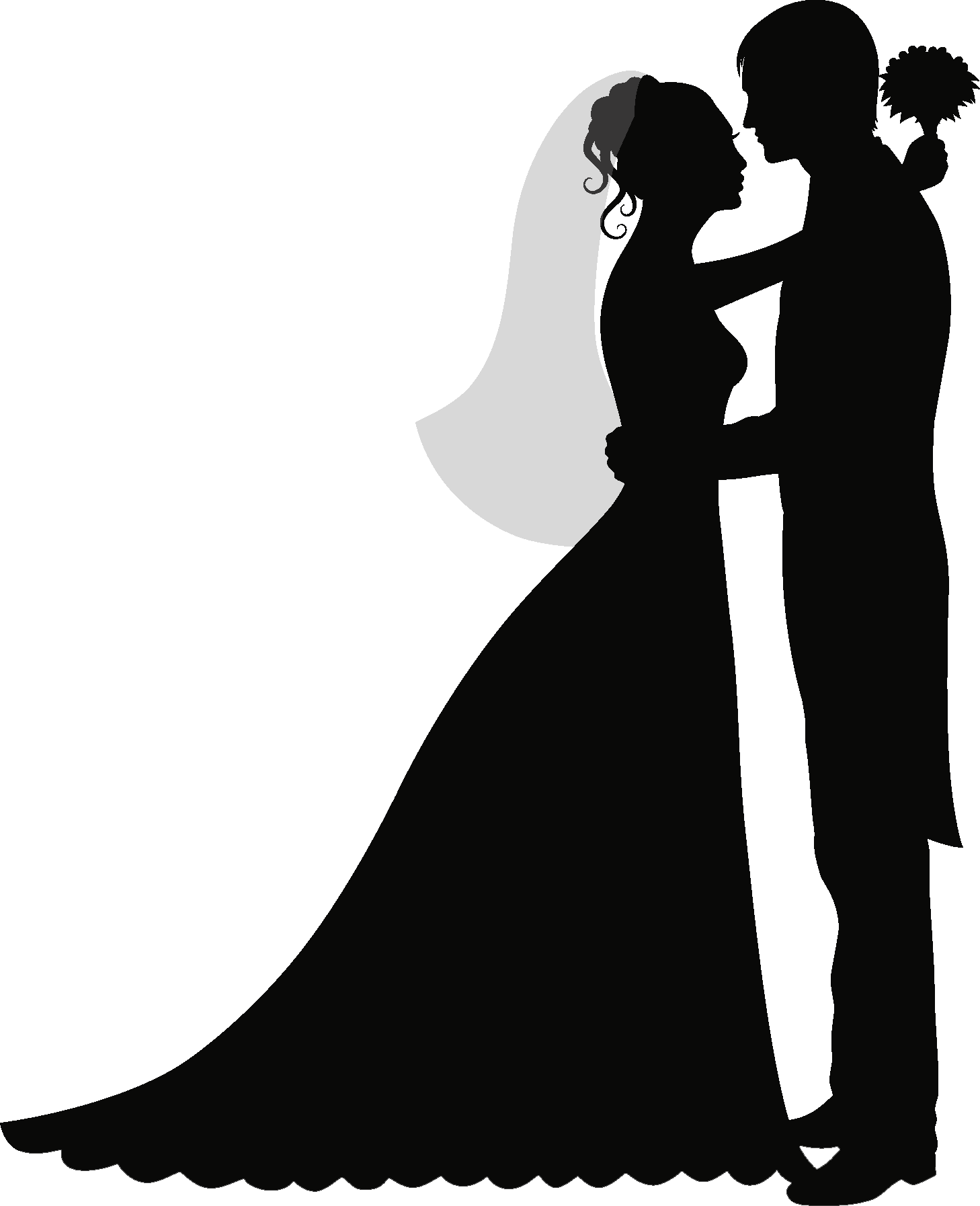 Wedding invitation Wedding cake Silhouette Clip art - bride png ...