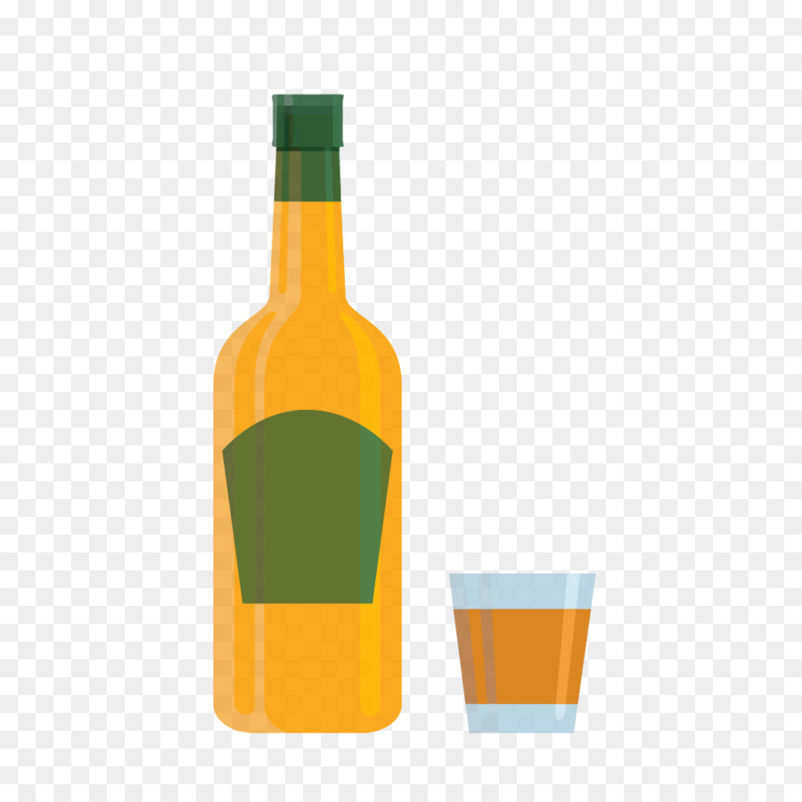 Whisky Vodka Wine Cocktail Liqueur - Cartoon vector cup and wine bottle png download - 1000*1000 - Free Transparent Whisky png Download.