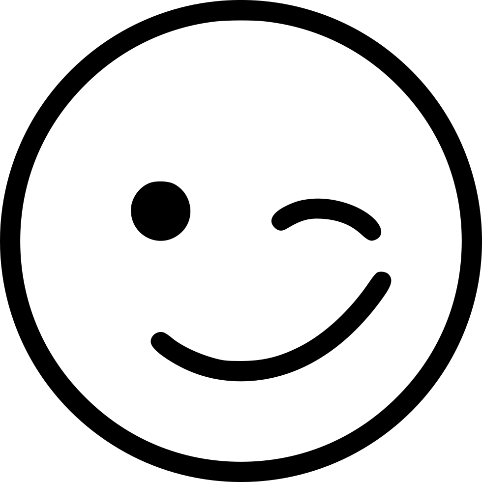 Smiley Wink Emoticon Face Png Clipart Area Black And White Circle ...