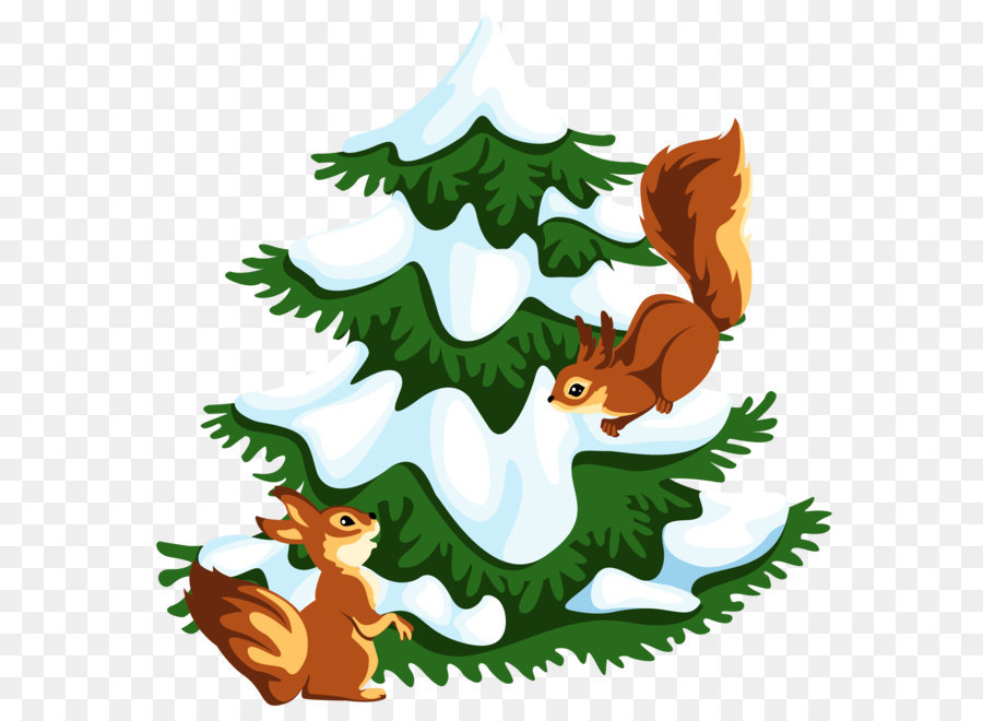 Snow Tree Clip art - Transparent Snowy Tree with Squirrels PNG Clipart png download - 3120*3129 - Free Transparent Squirrel png Download.