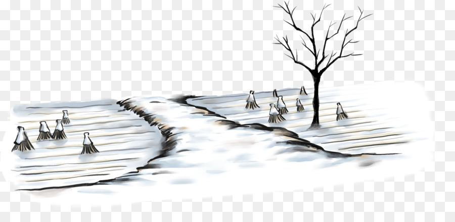 Ink wash painting - The new Korean winter scene png download - 3533*1707 - Free Transparent Ink Wash Painting png Download.
