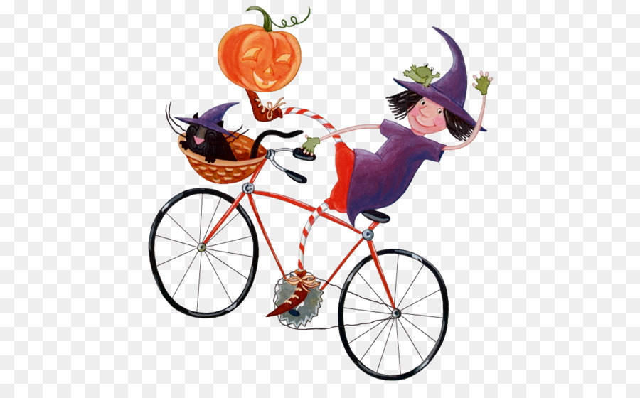 Halloween Message Boszorkxe1ny Orkut - The witch riding a bike png download - 500*544 - Free Transparent Halloween  png Download.