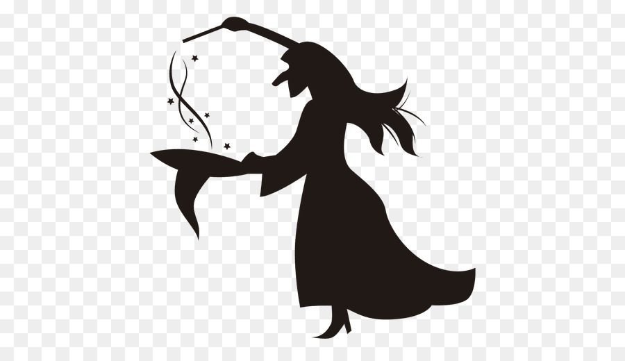 Halloween Silhouette witch Drawing - witch vector png download - 512*512 - Free Transparent Halloween  png Download.
