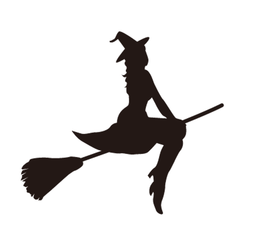 Witchcraft Room On The Broom Silhouette Witch Flying on Broom - witch ...