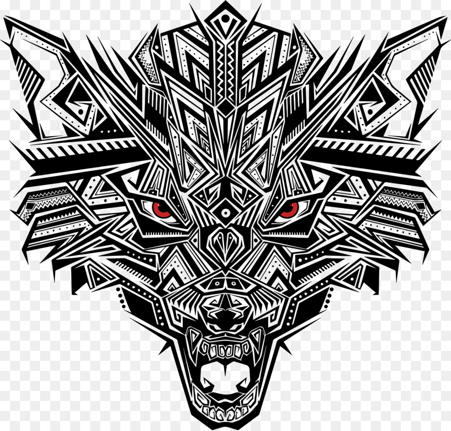 Euclidean vector - Black abstract puzzle wolf head png download - 2600*2478 - Free Transparent Gray Wolf png Download.