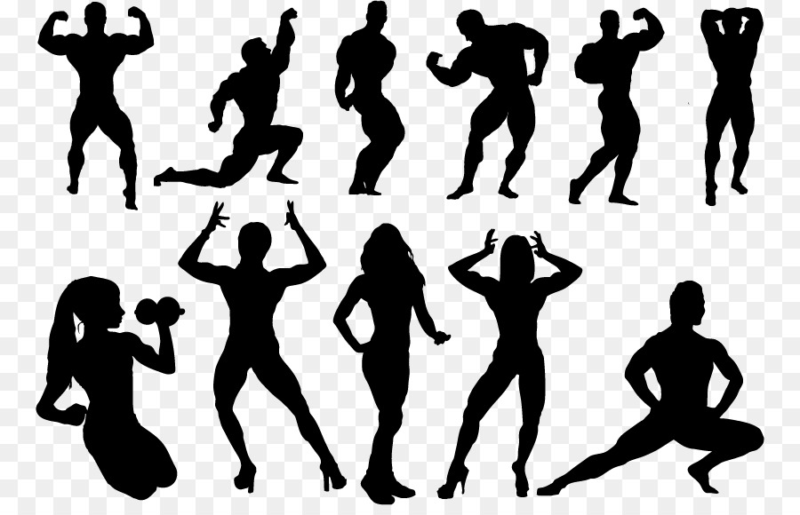 Bodybuilding Silhouette Physical fitness Clip art - Fitness silhouette figures png download - 820*569 - Free Transparent Bodybuilding png Download.