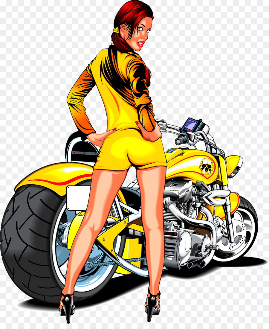 Motorcycle Scooter Cartoon Chopper - Woman Motorcycle Racing png download - 1200*1442 - Free Transparent  png Download.