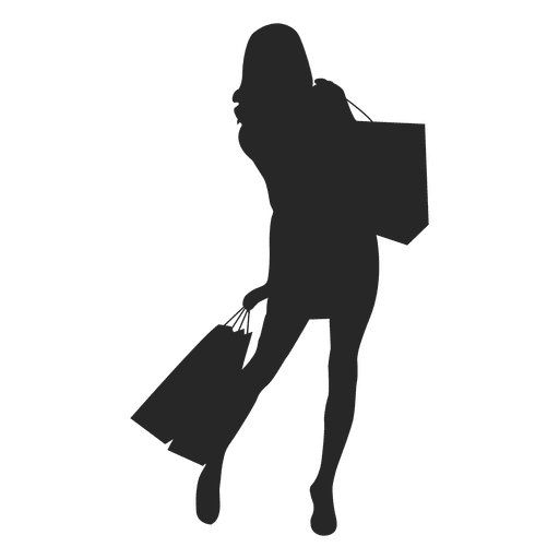 Silhouette Bag Woman Shopping Portrait - brunette vector png download ...