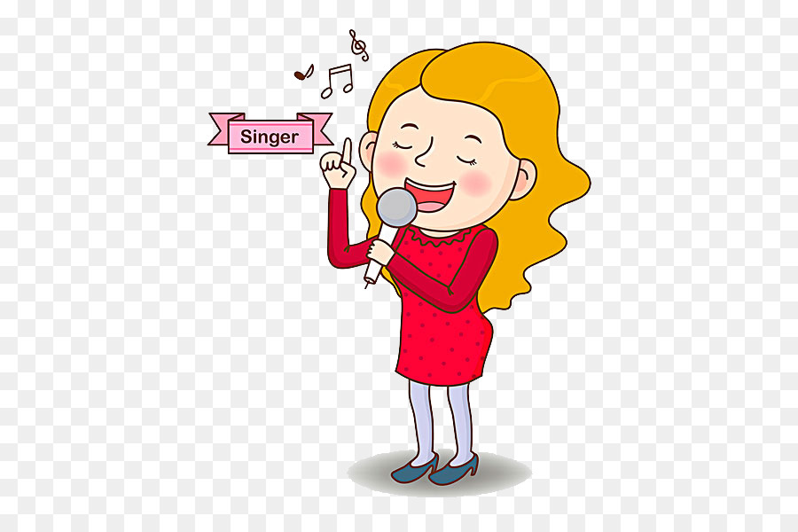 Microphone Woman Singing Cartoon Illustration - Singing woman png download - 531*600 - Free Transparent  png Download.