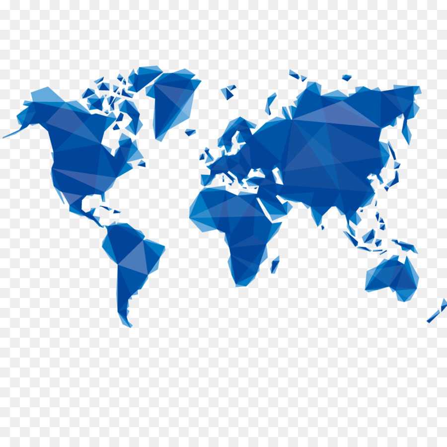 World Map Silhouette Blue