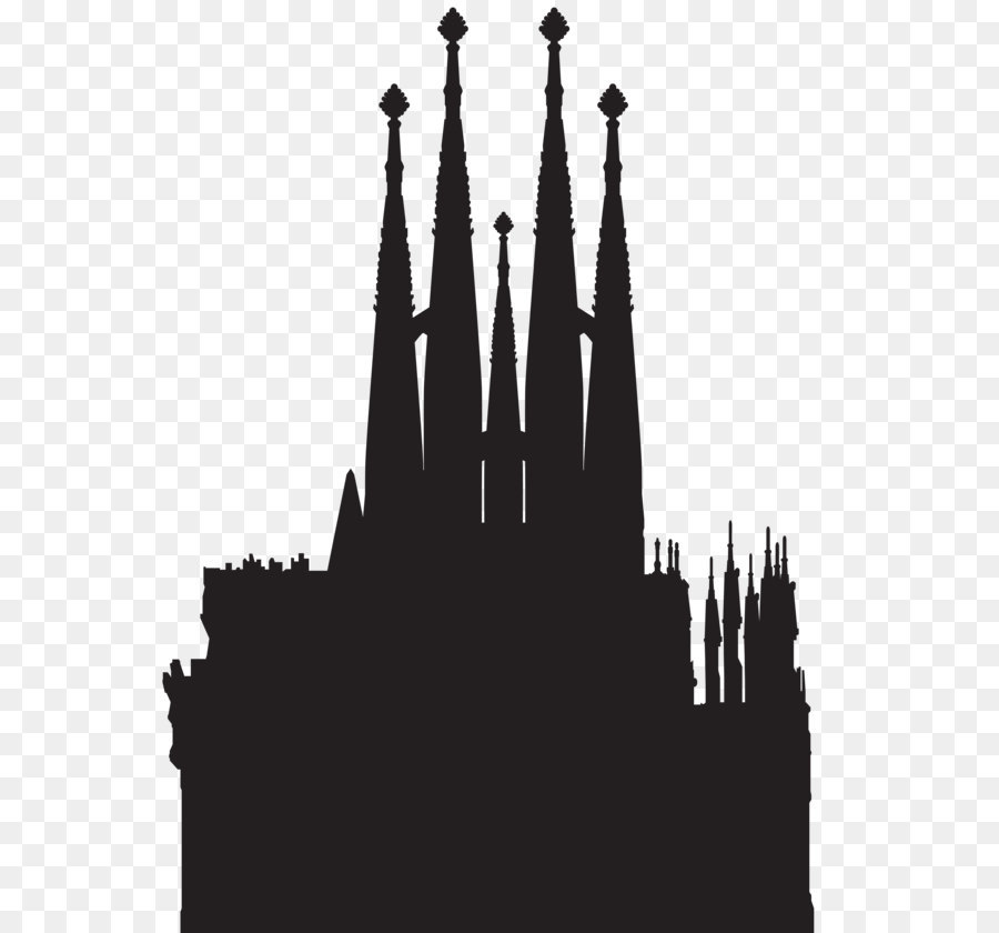 Black and white Silhouette Font - Sagrada Familia Silhouette PNG Clip Art png download - 6191*8000 - Free Transparent Black And White png Download.