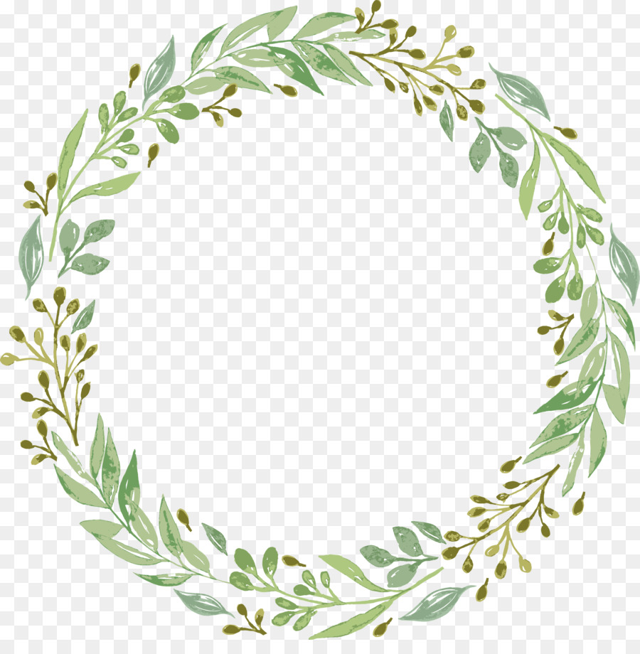 Wedding invitation Wreath Garland Clip art - Green leaf garland png download - 2858*2859 - Free Transparent Wedding Invitation png Download.
